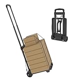 LARS360 Faltbarer Sackkarre,Einkaufstrolley Klappbar,Rollwagen mit 2 Häkchen,Handwagen für Einkaufen,Camping,Transport von Reiseartikeln,Max 45kg Tragraft