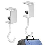 KALIONE 2 Stück Taschenhaken, Handtaschenhalterhaken Verstellbare Handtaschenhaken Seitliche Tischbefestigungshaken Taschenhaken für Schultische Bürotische und Schlafzimmertische