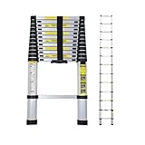 Teleskopleiter, leicht, tragbar, strapazierfähig, Mehrzweck-Verlängerungsleiter, verstellbare Höhe, maximale Belastung 150 kg, für Dachboden, Dachboden, Büro, Außen- und Innenbereich