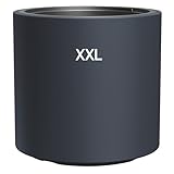 MELTOM Blumenkübel Blumentopf mit Herausnehmbaren Einsatz Rund Frostbeständiger Modern Matt (Anthrazit, XXL)