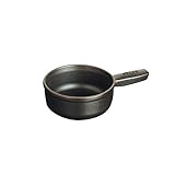 STAUB Mini Fonduetopf, Gusseisen, 12 cm, 0,35 l, Induktionsgeeignet, Schwarz