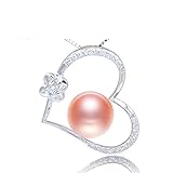 LXGGUC 925 Sterling Silber Herz Anhänger Halskette natürliche Süßwasserperlen Halskette Naturalle Schmuck Neue