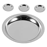 EXHUMKY 4 Stück Teebeutel Untertasse teeliebhaber Teetablette Teebeuteluntersetzer Teezubehör Teebeutel-Untersetzer Teebeutelablage Metallplatten Teebeutelschale Edelstahl 304 Silver