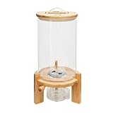 7.5L Müslispender mit Deckel, Reisbehälter aus Glas, Große Vorratsdose, Reis Aufbewahrung, Cornflakes Spender, 20*30cm, für Reis, Mehl, Nüssen, Kaffeebohnen, Süßigkeiten, Getreide, Hundefutter