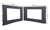 QUICK STAR 2 Seitenteile mit PE Fenster für Rank Pavillon 3x4m Seitenwand Anthrazit RAL 7012