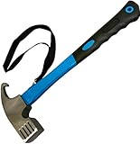 KOVA® Campinghammer mit Handschlaufe - Zelthammer mit Heringsauszieher - Praktischer Robuster Hering Camping Hammer zum Zelten & Heringe Herausziehen - Ideal für Zelt, Hartboden & Outdoor, HELLBLAU