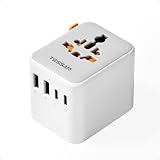 TESSAN Reiseadapter Weltweit mit USB C, Reisestecker Adapter Weltweit mit 4 USB Gesamtleistung 20W, 2500W Stromadapter, Universal Adapter für USA Thailand Japan UK Australien Mexiko