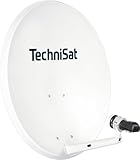 TechniSat TECHNITENNE 70 Satelliten-Schüssel für 4 Teilnehmer (70 cm digital Sat Anlage, Komplettset aus Antenne mit Masthalterung und Quattro-Switch-LNB), lichtgrau