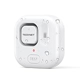 TECKNET Wassermelder, Eigenständiger Wassersensor mit kostenlosen Batterien, IP66 Wasserwarner, 120 dB Wasser Sensor, Batteriebetrieben, Wasseralarm für Küchen/Keller/Waschbecken/Boden (1er-Pack)