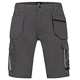 BWOLF Drift Kurze Arbeitshose Herren Arbeitshosen Männer Kurz Arbeitsshorts Arbeitshose Kurz Herren Ripstop Stoff mit vielen Taschen (DE/NL/SE/PL, Alphanumerisch, 3XL, Regular, Regular, Grau/Schwarz)