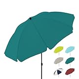 derby Sonnenschirm 160 cm in türkis – Strandschirm mit Mittelmast für Balkon, Garten & Strand – UV-Schutz, windstabil, tragbar