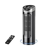 Grelife Turmventilator mit Fernbedienung, 13' Ventilator Leise mit 3 Modi 3 Geschwindigkeiten, 90° Oszillierend Tischventilator, 8-Std-Timer, LED-Anzeige, Geeignet für Wohnzimmer, Schlafzimmer