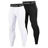 Towintec Herren Kompressionshose Lang Atmungsaktiv Laufhosen Funktionsunterhose Fitness Athletisches Radfahren Strumpfhose Trainingshose Baselayer Sporthose Grundschicht für Männer Gym Joggen