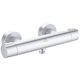 Ideal Standard Ceratherm Alu+ freiliegende Brausebatterie 292x105x72 mm, 12 l/min (3 bar), Thermostatfunktion, Wasser- & Energieeinsparung, Kernelemente aus Aluminium, in Silberoptik