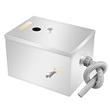 Öl-Wasser-Trenner aus Edelstahl Ölabscheider Fetttrennkanne Edelstahl 4-Stufen-Filtration 35x25x23 cm auslaufsicher für Restaurants Küchen