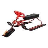 Lenkschlitten Schlitten Schneeschlitten für Kinder mit Lenkrad Skibike für Wintersport geeignet mit 80 kg Tragfähigkeit und komfortablem PU-Sitz ideal für Kinder von 5 bis 18 Jahren
