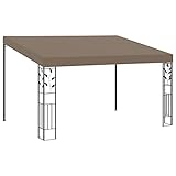 vidaXL Wand Pavillon Anbaupavillon Sonnenschutz Pergola Gartenpavillon Terrassendach Überdachung Gartenzelt Partyzelt 4x3x2,5m Taupe