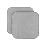 Sitzkissen (2er Pack) Stuhlkissen mit Anti Rutsch Unterseite 38cm x 38cm - Öko-Tex Zertifiziert - Sitzauflage Uni, Stuhlpolster Stuhlauflage