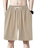 Kurze Hosen Herren kariertehose Große Größen Baggy Jogginghose Ultradünne Eisseide Sweatshorts Einfarbig Freizeithose Elastisch Verstellbar Mit Taschen Größen L-5XL