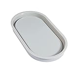 Rayher Silikon-Gießform Untersetzer oval, 17,8 x 9,5 cm, Höhe 1,6 cm, zum Ausgießen mit Kreativ Beton, Art Resin Gießharz, Raysin-Gießpulver, 36126000, Grau
