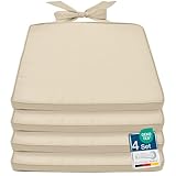 Beautissu Pia 4er Set Stuhlkissen 40x45 cm - Sitzkissen Outdoor Gartenstuhlkissen, Garten Sitzpolster Set für Rattanstühle, Outdoor Sitzkissen trapezförmig, Stuhlauflage Stuhlkissen Natur