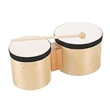 F Fityle Mini Bongo Trommel Aus Holz, Tamburine für Tanzkurse, Aufführungen, Partys