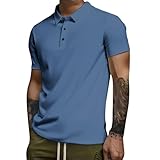 Poloshirts für Herren, Golf-Polo-Shirt, kurzärmelig, lässiger Kragen, groß und hoch, sportlich, schmale Passform, Button-Down-Shirt, A-Marineblau, 5XL