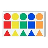 225 Stück, 50mm - Aufkleber Sticker Geometrische Formen, Etiketten Selbstklebend Bunt - 3 Formen, 5 Farben