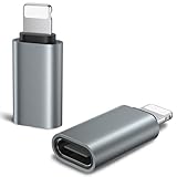 Oumida 【2 Stück】 USB C auf Lightning Adapter, Adapter USB C auf Lightning für iPhone 14/13/12/11/iPad/Airpods, Unterstützt Laden/Datensynchronisation, Nicht für OTG/Kopfhörer/Audio (Grau)