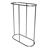 HCZKIUJY Ovaler Kleiderständer aus Eisen, freistehendes Kleiderregal, robuster Kleiderständer mit Doppelstange, für die Präsentation in Boutiquen von Bekleidungsgeschäften(Black-150x45x140 cm)