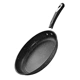 OUNONA 1 Stück Bratpfanne Induktion Non -Stick -Pfanne Pfanne braten Eierpfanne Kochen abgerundete Pfanne mit doppeltem Boden abgerundete Antihaftpfanne raffiniertes Eisen Schwarz