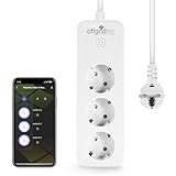 Offgridtec Smart WiFi Steckdosenleiste mit 3 Steckdosen, App-gesteuert über Smart Life/Tuya, Echtzeit-Energieüberwachung, Timer & Szenen, Alexa/Google Home kompatibel, 16A/3680W, 1,8 m Kabel, 1 Stück