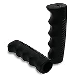 Retro Fahrrad Griffe Schwarz Gummi rutschfest weich 1 Paar Schwarze Vintage Fahrradgriffe Hollandrad City-Bike Damenfahrrad SingleSpeed Bike Herrenrad Grips Gummigriffe Klassische Lenkergriffe 22,2mm