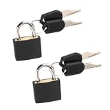 WeddHuis 2 Stücke Gepäckschlösser, Kofferschloss mit Schlüssel, Mini Vorhängeschloss mit Schlüssel, Kleine Gepäckschloss, Sicherheitsschloss mit Schlüssel (Schwarz)