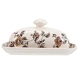 CALLARON Butterdose Keramik Butterschale Butterbehälter mit Deckel Butterglocke Butterhalter Butter Schüssel Retro Butterbox Butter Aufbewahrung für Zuhause Küche Kühlschrank