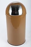 point home Mülleimer Abfalleimer Papierkorb Push 52 L Stahl braun lackiert