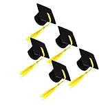 SOLUSTRE 5 Stück Doktorhutdekoration Abschluss Flaschendeckel Abschlussflaschen -Topper klein basteln Graduationsparty Gefälligkeiten Abschlussflaschendekorationen Yellow