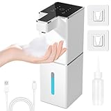 RDDAIPE 380ml Schaumseifenspender Automatisch, Seifenschaumspender Automatisch,Seifenspender Automatisch mit Sensor,Wandbefestigung,No Touch, Ohne Bohren,Elektrischer Seifenspender für Bad,Küche,Büro