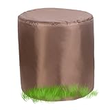 HUJZJY Rund Abdeckung Gartenmöbel Schutzhülle, 420D Oxford Gewebe Gartentisch Abdeckplane, Winddicht UV Beständiges Schutzhülle, Reißfest, für Terrassenmöbel Stühle und Möbelsets