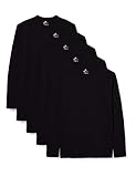 Lower East Herren LE133 Langarmshirt, Schwarz (5er Pack), XL