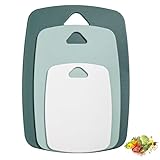 Luoqun88 Schneidebrett-Set, 3-teilig, Kunststoff, für Küchen, mehrfarbig, BPA-frei, spülmaschinenfest, rutschfeste Schneidebretter für die Küche, leicht zu reinigen, aufzubewahren und zu organisieren