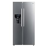 Midea MDRS681FGE02 Side-by-Side Kühl-/Gefrierkombination/334 L Kühlteil/182 L Gefrierteil/NoFrost/Inverter Compressor/Wasser-/Eisspender mit Festwasseranschluss/317 Kwh/Jahr/Front Inox
