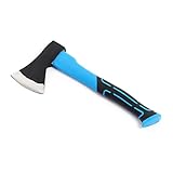 Wiltec Spaltaxt 600 g mit 360 mm Stiel aus Fiberglas, Klinge aus Carbonstahl, Holzaxt für Brennholz, Spaltbeil Axt