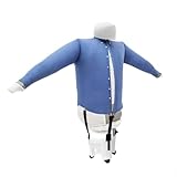 Bügelpuppe energiesparendes Modell mit 4 Rädern trocknet und bügelt automatisch Hemden Blusen Polos Pullovern mit warmer Luft Bügelstation 2 Programme Energieklasse A++ SA02 INOX