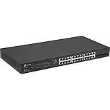 TP-LINK - NETWORKING TL-SG2428P 24-Port Gigabit Managed PoE Switch mit 4 SFP-Slots (250 Watt, Zentrales Cloud-Management, In Omada-SDN integriert, IPv6, Sicheres Netzwerk) Schwarz,Geschäfts-Netzwerk