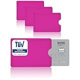 AntiSpyShop 3X RFID Schutzhüllen, TÜV geprüft, NFC Blocker - Kreditkarte, Bank EC Karte Abschirmung (Pink)