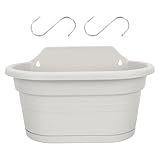 PAMINGONO Hängender Pflanzentopf aus Robustem Kunststoff Wetterfest Frostsicher Inklusive Haken für Balkon Geländer und Indoor Dekoration Chlorophytum Blumentopf Widerstandsfähiger