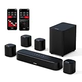 ULTIMEA 7.1ch Soundbar für TV Geräte, Surround Sound System für Heimkino mit App Steuerung, 4 Surround Lautsprechern, 4' Subwoofer, Soundbar mit verstellbarem EQ, Bluetooth 5.3, Aura A40