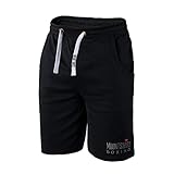 Mount Swiss Herren Shorts L Schwarz 100% Baumwolle große Größen Kurze Freizeithose Sporthose elastischer Bund Taschen atmungsaktiv bequem Sommerhose Übergröße