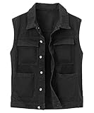Herothorn Herren Casual Denim Weste Ärmellos Jeansweste Motorradweste Cowboy Bikerweste Jeans Jackt für Männer